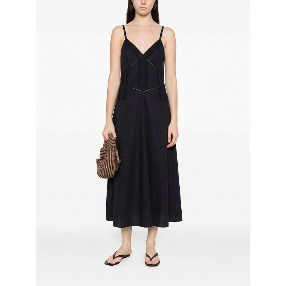 NEW FORTE FORTE embroidery popline straps dress in midnight